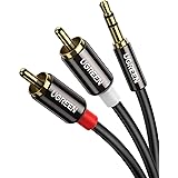 UGREEN RCA 3.5mm 変換 オーディオケーブル 3.5mmステレオミニプラグ RCA ミニピン 赤白ケーブル ミニコンポ アンプ AVセレクタ PC iPhone Android 端末 車載AUX オーディオなどに対応 1m