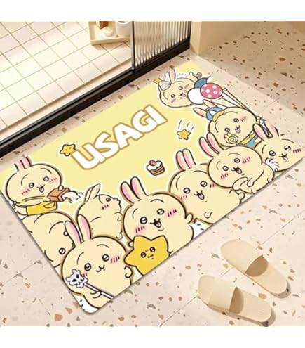 Amazon | ちいかわ バスマット 足拭きマット お風呂マット 大判 ソフト