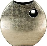 Deco 79 Ceramic Lacquer Vase, 14 by 14-Inch, Silver [並行輸入品]