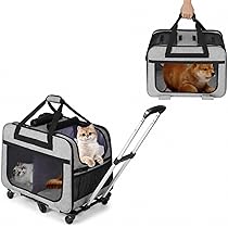Amazon.co.jp: HOVONO 猫 2 匹 キャリー キャスター付き 小型 犬