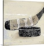 Peter Horjusプレミアムシックラップキャンバス壁アート印刷題名Vintage Hockey Stick and Puck 30" x 30" 2381915_24_30x30_none