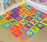 Alphabet and Numbers Foam Puzzle Play Mat、非毒性Eva 36 PieceマルチカラーChildren Play & Exercise Mat by chuan