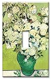 アートプレート® – 特大スイッチプレート – Van Gogh : Vase of Roses マルチカラー 338-S-oversize