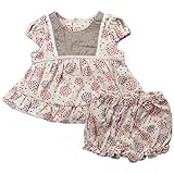 《秋冬春対応》(日本製) Pample Mousse(パンプルムース) フライス花総柄ミルキースーツ 80cm/BE NO.DP-73410