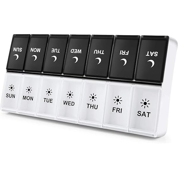 Amazon.co.jp: ピルケース 14グリッド 一週間 1日2回 点字付き