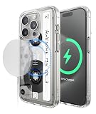 【elago】 iPhone15Pro 対応 ケース MagSafe 対応 耐衝撃 クリア スマホケース おしゃれ デザイン マグセーフ カバー [ Apple iPhone15 Pro アイフォン15 プロ 対応 ] monthly elago MAGNETIC HYBRID CASE カセットテープ