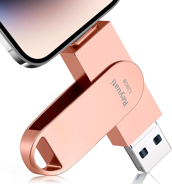 【アプリ不要・令和8年限定版 】128GB usbメモリ 写真保存 直接usbに写真を移す4in1 フラッシュドラメモリ IOS Android PC 人気 USB 両面挿しスマホ USB メモリー phoneの写真 を パソコン に 取り込む 容量不足解消(128GB-ピンク) - 1