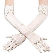 Amazon | [JUNART] 1 組ロング サテン グローブ、オペラ