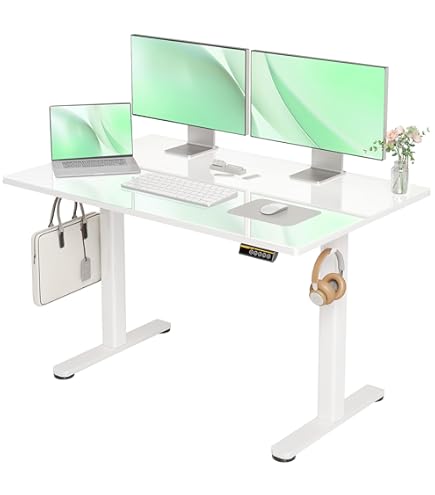 Amazon | FEZIBO 昇降デスク 電動昇降 幅120cm x 奥行き60cm 昇降式