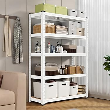 モダンデザインと耐久性を兼ね備えた多機能収納　4段　ラック Amazon｜LOWYA ロウヤ ディスプレイラック 本棚 扉付き 収納棚