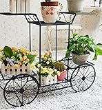 フラワーラック、アイロン複数のレイヤー屋内と屋外のリビングルームバルコニークロロ植物工場フラワーポットラック79cm * 25cm * 67cm ( 色 : ブラック )