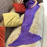 Mermaker ?Beautiful Knitting Mermaid Blanket All Seasons Sleeping Bag for Adult and Kids 71"x35.5"Pu