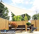 クッカバラ アイボリー 通気性日除けシェードセイル（ニット織） - 紫外線90％カット (6x4.2x4.2m直角三角形) - OL0121LRAT