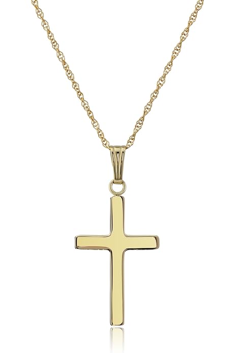 10K Yellow Gold Petite Cross Pendant 