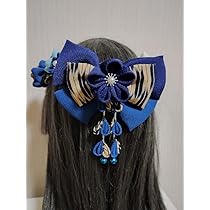 Amazon.co.jp: 髪飾り 髪飾り青 リボンブルー 成人式髪飾り 卒業式髪  