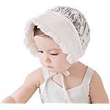Amazon Co Jp ベビー帽子 夏 6ヶ月 2歳 赤ちゃん用帽子 かわいい 花柄 刺繍 レース ボンネット ハット 女の子 日よけ帽子 通気性良い ひも付き 散歩 お出かけ 誕生日 出産祝い プレゼント ギフト オフホワイト 服 ファッション小物