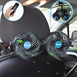 Amazon Qcoqce 車載 扇風機 静音 車用ファン 双頭 4インチ 小型 クリップ付き 前後部座席用 360 回転 角度調整可能 無段階風量調節 大風量 省エネ 取付簡単 空気循環 夏対策 汎用タイプ 日本語マニュアル付き 車載用冷暖房器具 車 バイク