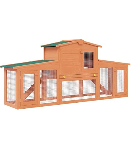 Amazon | ULOVEJOY 木製鶏小屋 大型 鶏かご 6羽の鶏用の大きな鶏小屋防
