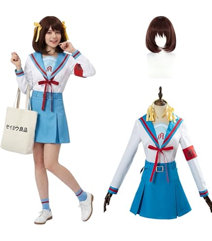 Amazon.co.jp: 049 涼宮ハルヒの憂鬱 女子制服長袖コスプレ衣装(女性M