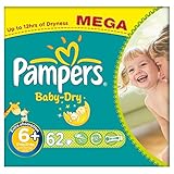 Pampers Baby Dry Size 6+ Extra Large Plus 17kg+ (62 per pack) パンパース赤ちゃんドライサイズ6+特大プラス17キロ+ （パックあたり62 