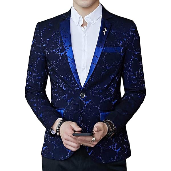 Amazon | [AIPIPI] バイカラー 総柄 派手 1B メンズ テーラード