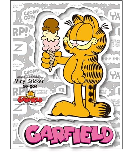 Amazon.co.jp: ガーフィールド 透明 キャラクターステッカー GARFIELD