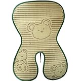 エルフ ベビー (Fairy Baby) 車用 チャイルドシート用 ベビーカーシートござ 通気抗菌 竹炭 (茶色,36×53CM)