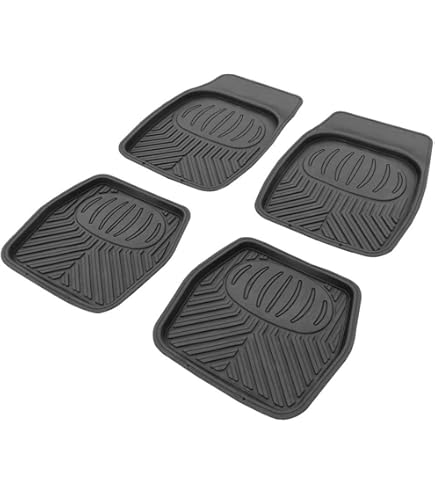 Amazon | ユニバーサルカーフロアマットブラックとレッド防水防汚3D