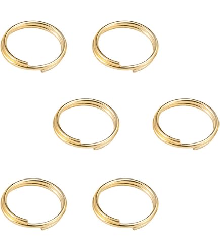 Amazon.co.jp: 5個セット 真鍮製 二重リング（直径23mm）ゴールド