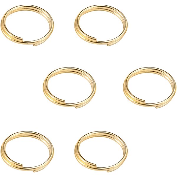 Amazon.co.jp: 10個セット 真鍮 二重リング（直径11mm）ゴールド