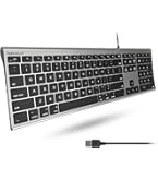 Amazon | MACALLY プレミアム有線USB Cキーボード USBポート付き