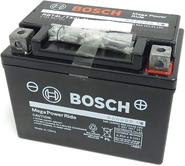 BOSCH (ボッシュ)メガ・パワー・ライド 液入充電済 バイク用バッテリー RBT4L/TX4L-N YT4L-BS - 1