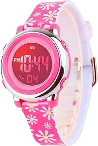 可愛いクリスマスツリーやギフトが 子供用デジタル腕時計 ボーイズ スポーツ 防水 Ledウォッチ アラーム付き腕時計 男の子 女の子 子供用 7色 ローズレッド A ボーイズ腕時計 Tomartrust Org