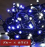 iimono117　高輝度 LED イルミネーション リモコン付き ［ 6ｍ 100球 ～ 120ｍ 2000球 まで 連結可能 ］ 防水 防滴型 IP44 (18ｍ(300球), ブルー×ホワイト)