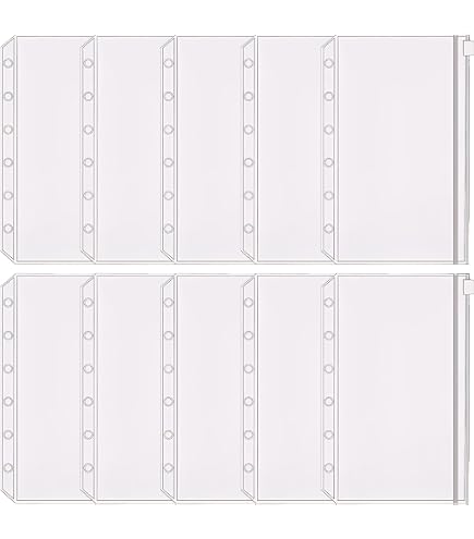 Amazon.co.jp: 6個セット A7サイズ 6穴バインダー 6色ジップポケット