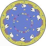 Joy Carpets Kid Essentials Infants & Toddlers Round Lamby Pie Rug Multicolored 13'2 [並行輸入品]