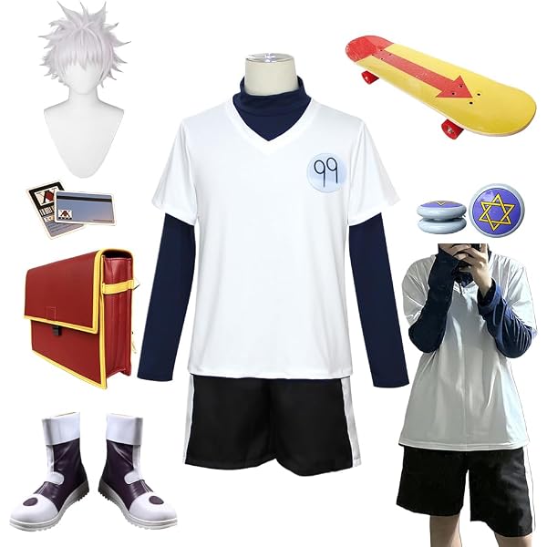 Amazon.co.jp: [NAMIKOE] キルア コスプレ 衣装 ウィッグ 靴付き フル