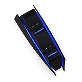 PS5ミッドナイトブラックコントローラー用ブルーライトバー付きブラック充電ステーション、プレイステーション5ブラックコントローラー充電器。