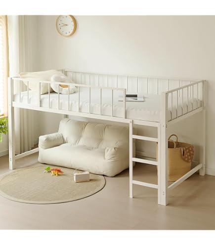 Amazon｜ロフトベッド パイプベッド シングル 耐荷重150kg 高さ140cm
