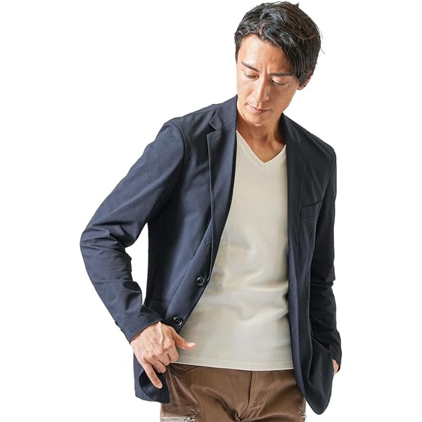 4/17〜20%OFFしました【ebure】春夏 テーラードジャケット セール】〈UNDOVE〉【接触冷感/金ボタン/サマージャケット