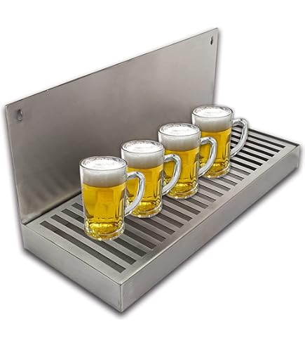 Amazon｜樽用冷蔵庫ビールドリップトレイ、排水口付きステンレス鋼