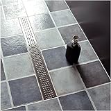 neodrain zt1kg03 LinearシャワーDrain高さ調節可能QuadratoパターンGrate、24インチ、つや消し304ステンレススチール 24インチ ZT1-24-KG03