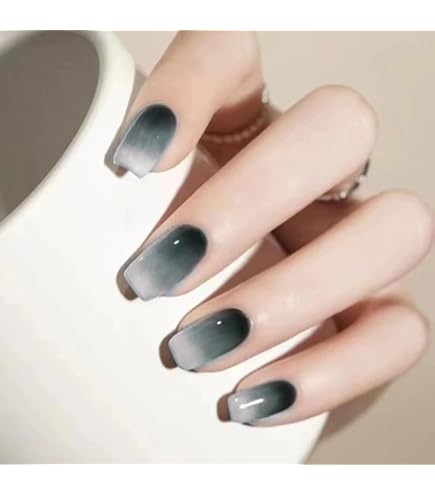 Amazon | COLORBIRD ネイルチップ ショート 24枚 青 マグネットネイル