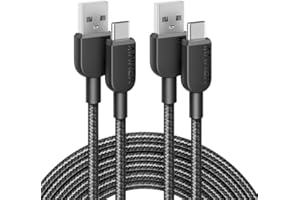 【2本セット】Anker 310 高耐久ナイロン USB-C & USB-A ケーブル USB 2.0 フルスピード充電 iPhone 16 Galaxy LG Android各種対応 (0.9m 2本セット)