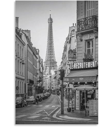 Amazon.co.jp: 街並み の風景画 エッフェル塔パリの夜景 ポスター