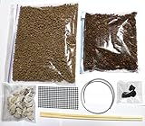 盆栽用土 松柏専用 植え替えセット フルイ済み用土1,000cc 鉢底石 鉢底ネット アルミ線 竹箸 肥料 （小品盆栽用）