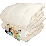 安眠工場 高級羽毛布団 2枚合せ(デュエット) クイーン【合掛1.2kg、薄掛0.6kg】ホワイトダウン93% ダウンパワー400dp以上 5つ星ロイヤルゴールド認定品質 アイボリー 非圧縮梱包 日本製