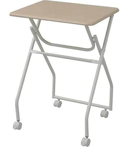 Amazon.co.jp: キャスター付き 折りたたみデスク(ホワイトウォッシュ