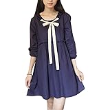 BOMOVO(ボモヴォ) ウッド耳 ファッション 長袖 ドレス