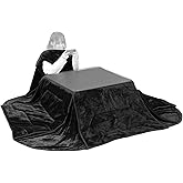 Bauhutte (バウヒュッテ) ゲーミング 着る こたつ 布団 BHK-2500KF-BK 230×250cm 手が出せるアームホール付き ブラック 黒 こたつ布団 一人用こたつ 着るこたつ 長方形 正方形 一人暮らし ※ こたつテーブル (別売